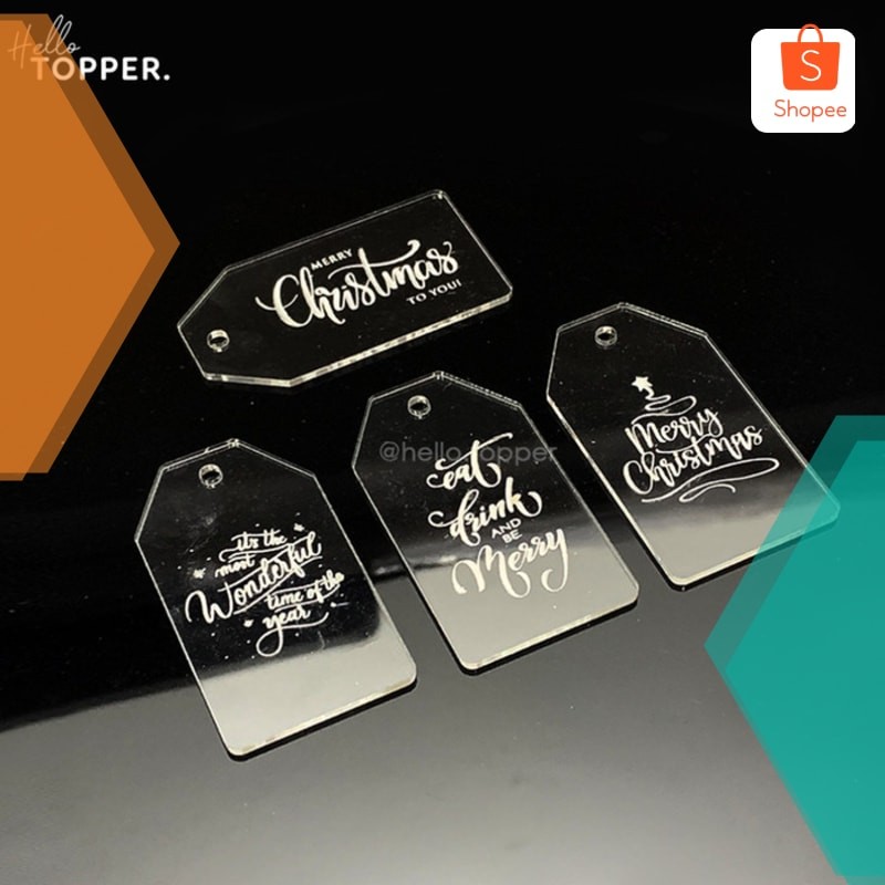 

Grosir Christmas Tag Akrilik | Tag Natal | Christmas Hampers Label Tag - 01 Elegan