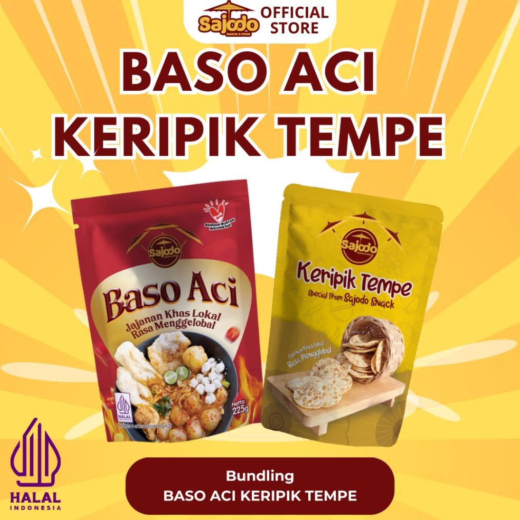

uk-12 SAJODO - PAKET DUO SAJODO SNACK (BASO ACI 195 Gram, SEBLAK 195 Gram, KEJU AROMA 185 Gram, KERIPIK TEMPE 100 Gram) Hemat