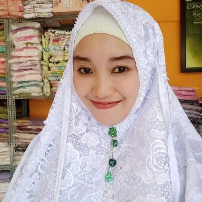 MUKENA TERUSAN SUTRA PARIS PRADA PUTIH JUMBO TERMURAH