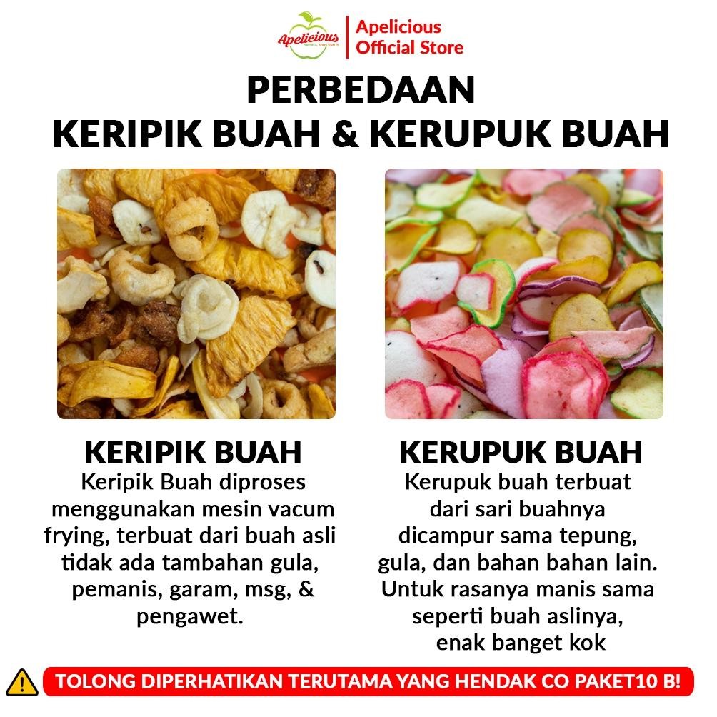 

KU09 APELICIOUS BARU Paket HEMAT 10pcs KERIPIK (Buah, Sayur, KRUPUK Buah) Hemat