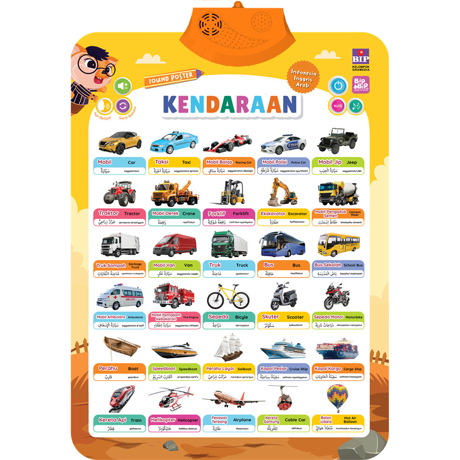 Gramedia - Sound Poster Bip Bip: Kendaraan