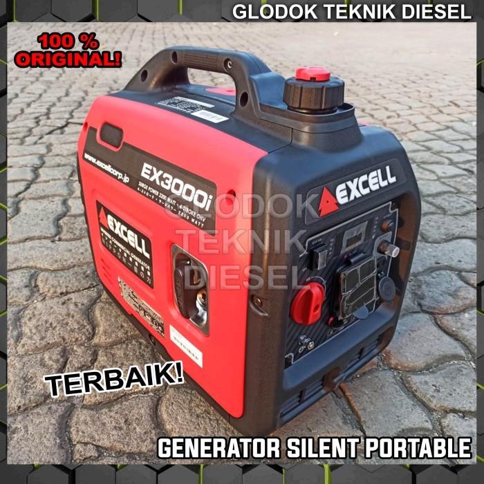 Ready Excell Genset Silent Inverter Portable 2000 Watt W 2.5 kva EX3000i ORI