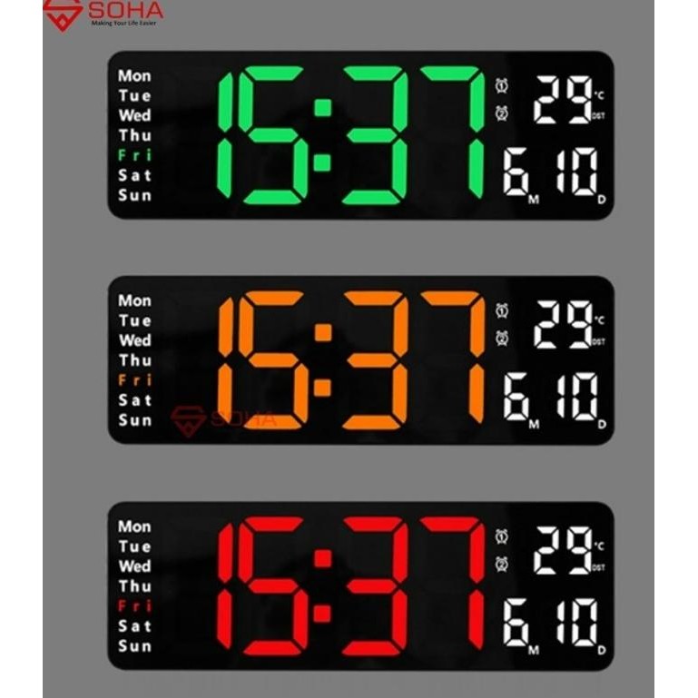 

JD-6629 Jam Digital LED Besar Tampilan Jelas Dinding / Kalender Alarm CS