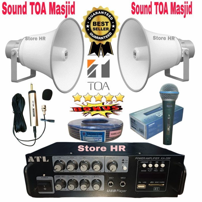 Terlaris Sound System Paket Speaker Toa Mesjid Ampli Bluetooth Usb Bluetooth