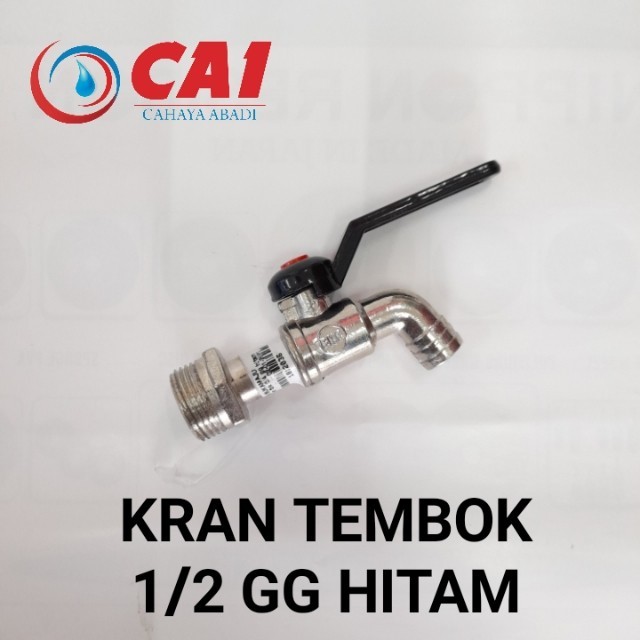 ```````] GROSIR - KRAN TEMBOK 1/2 GAGANG HITAM - KRAN AIR