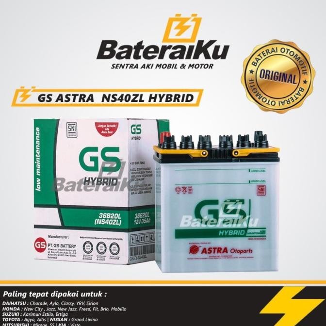 NEW Aki Mobil Calya,Agya,Ayla,Brio,Xpander,Jazz GS Astra Hybrid NS40ZL