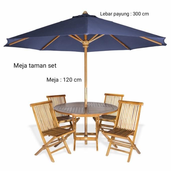 Meja payung set resto/taman/outdoor