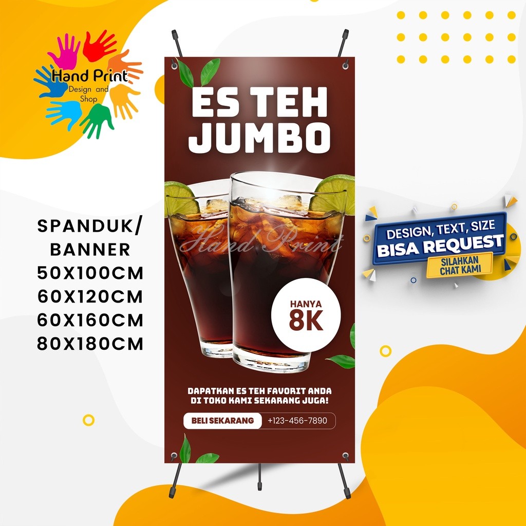 Cetak Spanduk Banner Jualan Es Teh Jumbo Es Teh Manis Lemon Tea Ice Tea B Spanduk Custom
