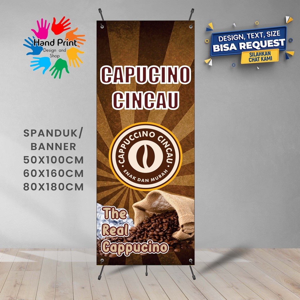 SPANDUK BANNER Es Cincau Kapucino Cappuccino C4 Gratis Memesan Desain