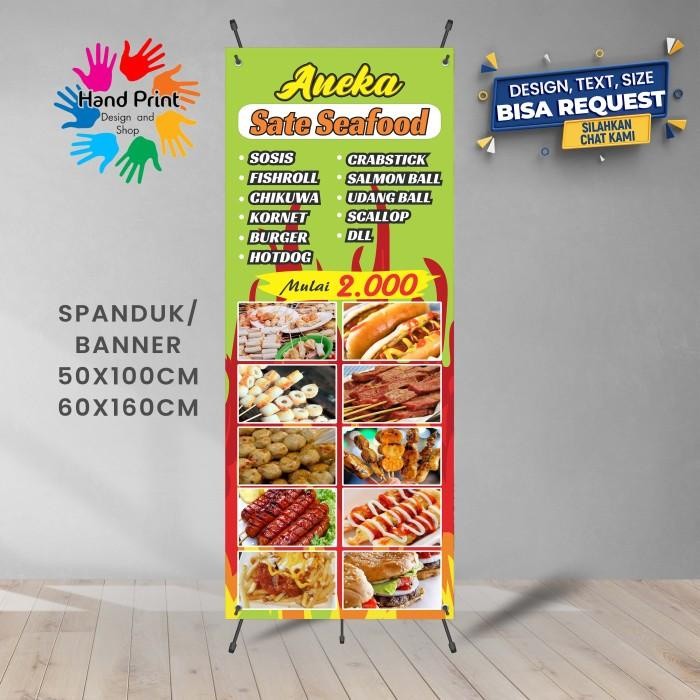 Spanduk Banner Sosis Dan Aneka Seafood Bakar B Gratis Memesan Desain