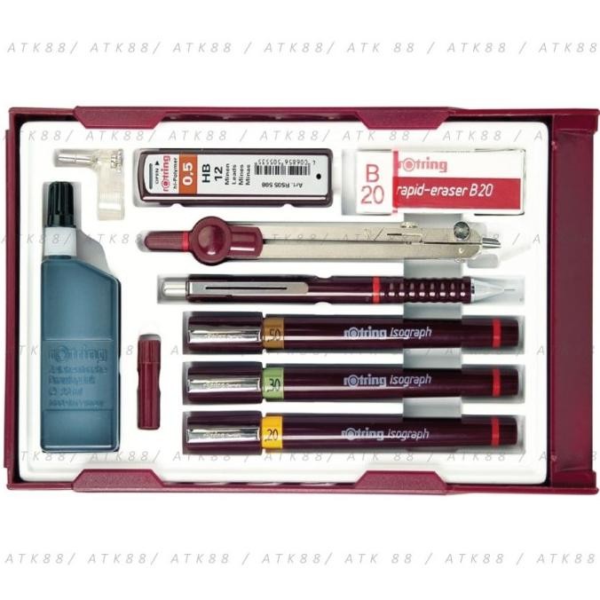 

Rotring Isograph College Set / Rapido Set 0.1 / 0.3 / 0.5