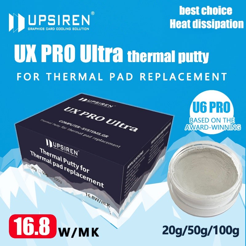 UPSIREN UX PRO Ultra 16.8w/mk Dempul Termal untuk Prosesor VGA GPU IC Bantalan Termal Pendingin Cepa