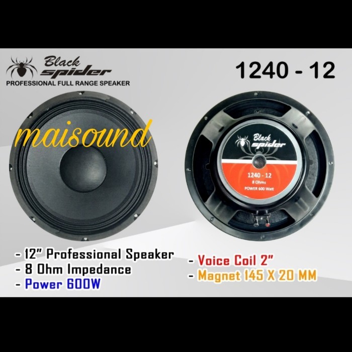 SPEAKER KOMPONEN BLACK SPIDER 1240 12 INCH BLACKSPIDER 1240 12INCH 600