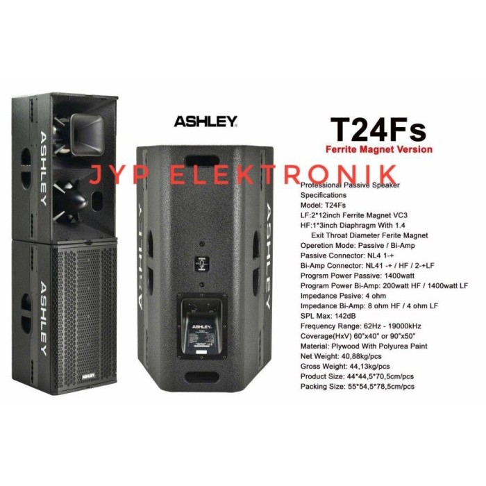 SPEAKER PASIF ASHLEY T24FS / ASHLEY T24 FS / T 24 FS ORIGINAL