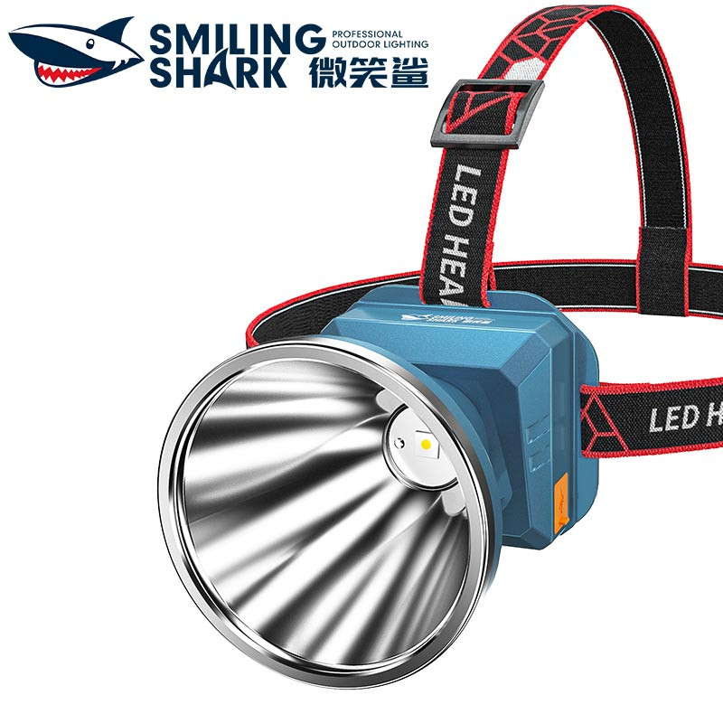 Smiling Shark Td8012 Lampu Depan LED Super Terang Lampu Depan M77 3 Mode Isi Ulang USB Tahan Air Unt