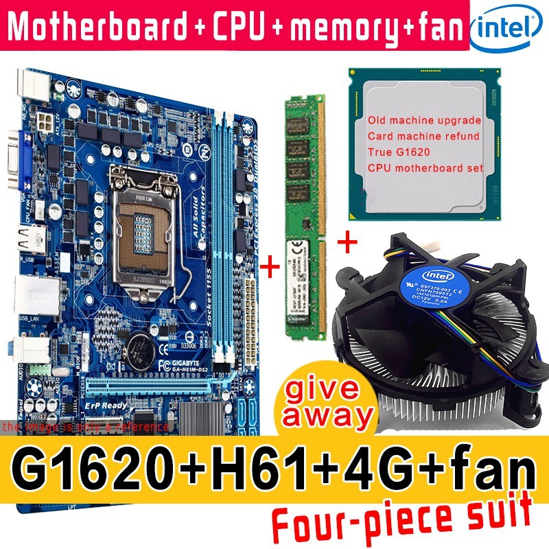 Intel Pentium G1620 LGA 1155 2.7GHz CPU + Asus/Gigabyte H61 Motherboard + 4G RAM + RADIATOR PENGIPUA
