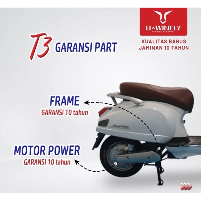 Ready Sepeda Motor Listrik Vspa UWINFLY T3 Scooter Matic Bisa STNK Garansi
