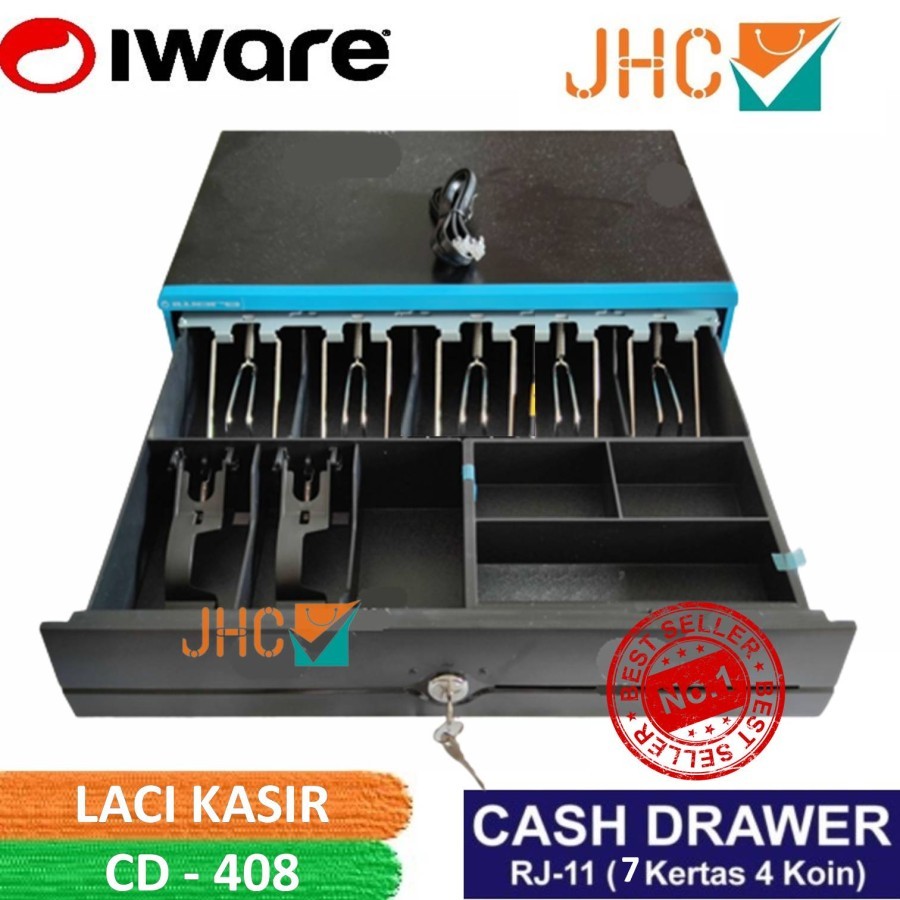 IWARE LACI KASIR/LACI UANG CD408 CASH DRAWER CD-408 RJ11 (43x40)