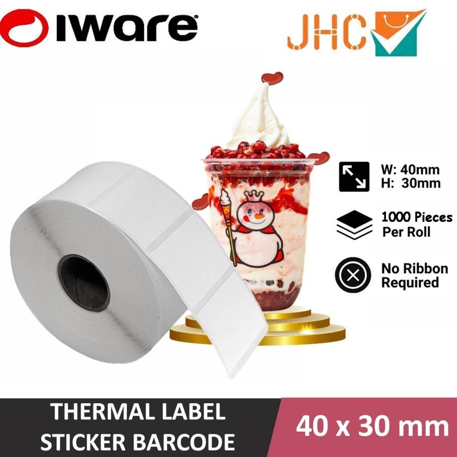 

Thermal Label Sticker 40x30 mm Stiker Barcode Thermal 40x30mm 4x3CM