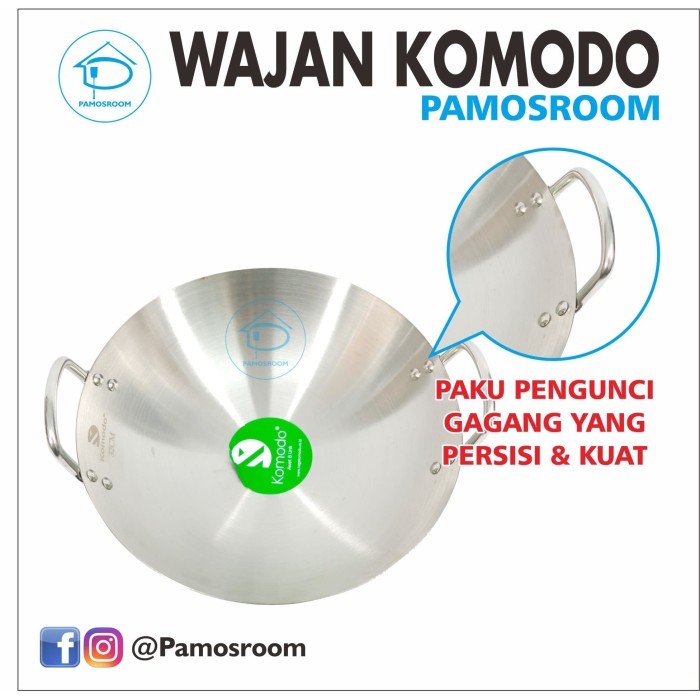 NEW SERIES KOMODO WAJAN PENGGORENGAN STAINLESS 32CM KUALI GORENG STAINLESS 32 CM ORIGINAL QUALITY