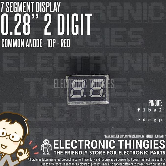 Diskon SEVEN SEGMENT 0.28" 2BIT CA RED COMMON ANODE 7 SEGMEN thingie43 Berkualitas