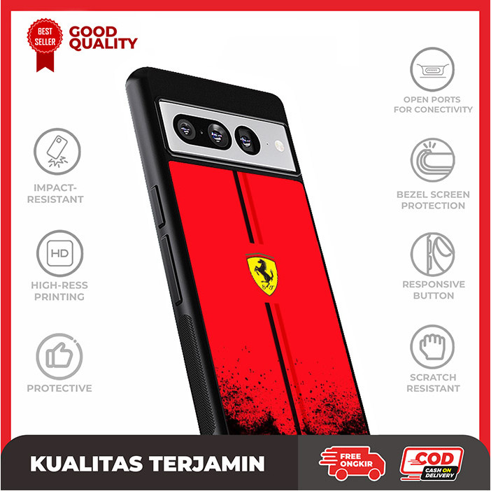 Case Google Pixel 9 8A 8 7A 7 6 6A 5 4 4A Pro XL 4G 5G Ferrari Logo AH3207 Casing Custom A14