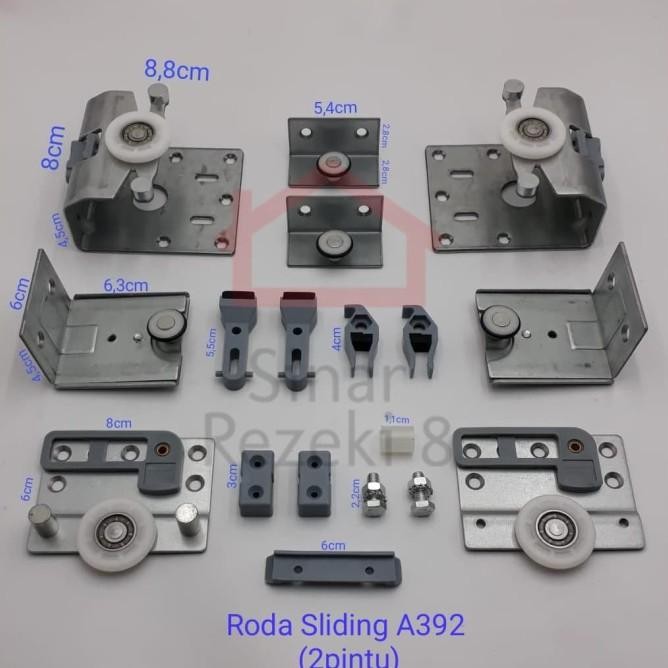Roda Rel Pintu Lemari Sliding Geser 2 Pintu A392