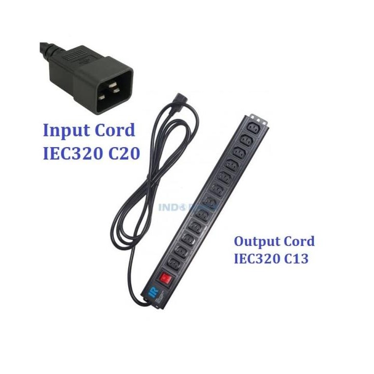 Power Distribution Unit 12 Outlet Cord IEC320 C20 to C13