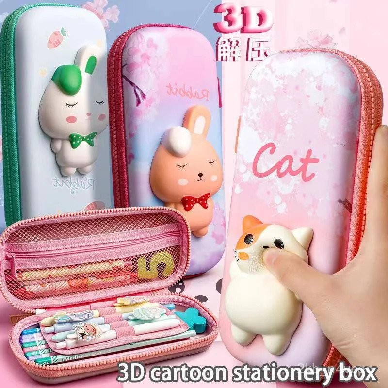 

Pencil Bags Pencil Pouches Pencil Box Primary School Students Large-capacity Pencil Bag Cartoon 3d Three-dimensional Pencil Case W6M8
