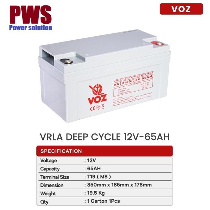 BATTERY KERING VRLA VOZ 12V65AH