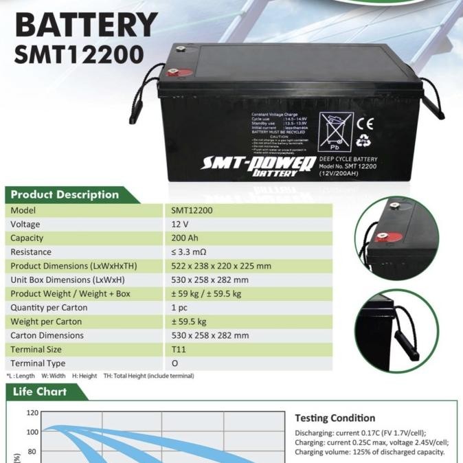 Battery Smt Power 12v 200Ah