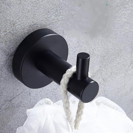 Single Hook Stainless Hitam / Gantungan Baju Single