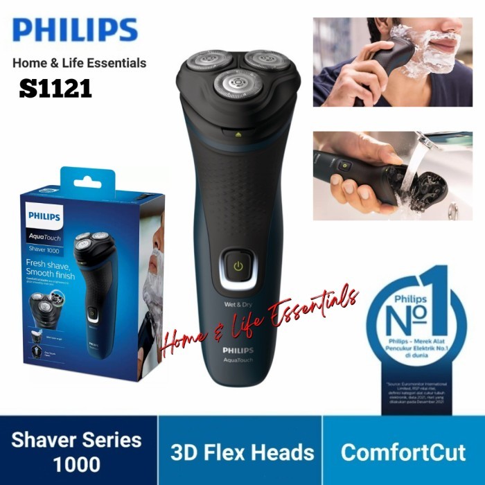 Philips Aquatouch Shaver 3D S1121 Cukuran Kumis Jenggot Philips