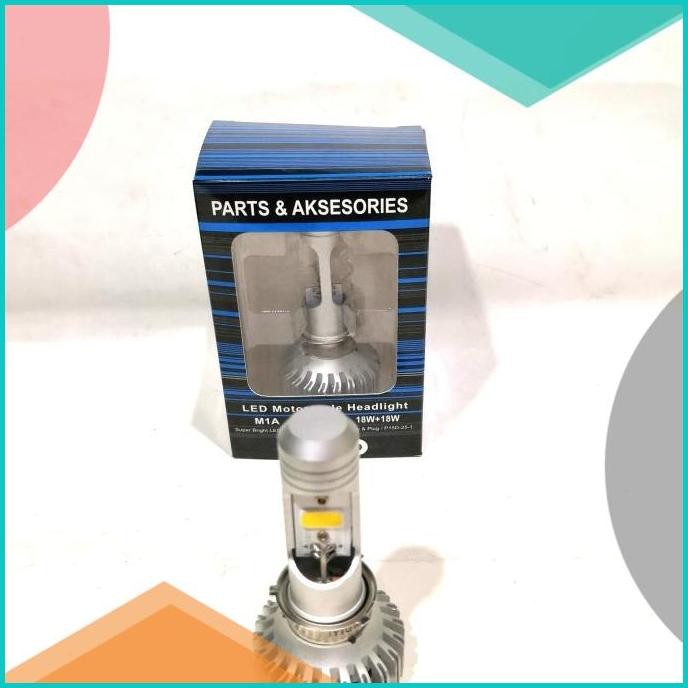 Bohlam Lampu Led depan motor H6 universal bebek matic putih 18+18watt