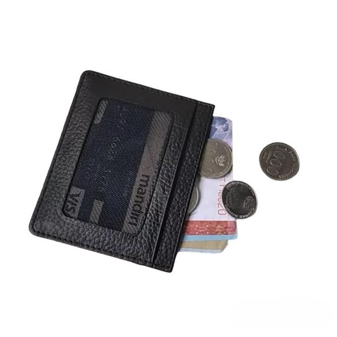 Cod Dompet Kartu Tipis Kulit Asli Dompet Kartu Pria Wanita Kulit Asli