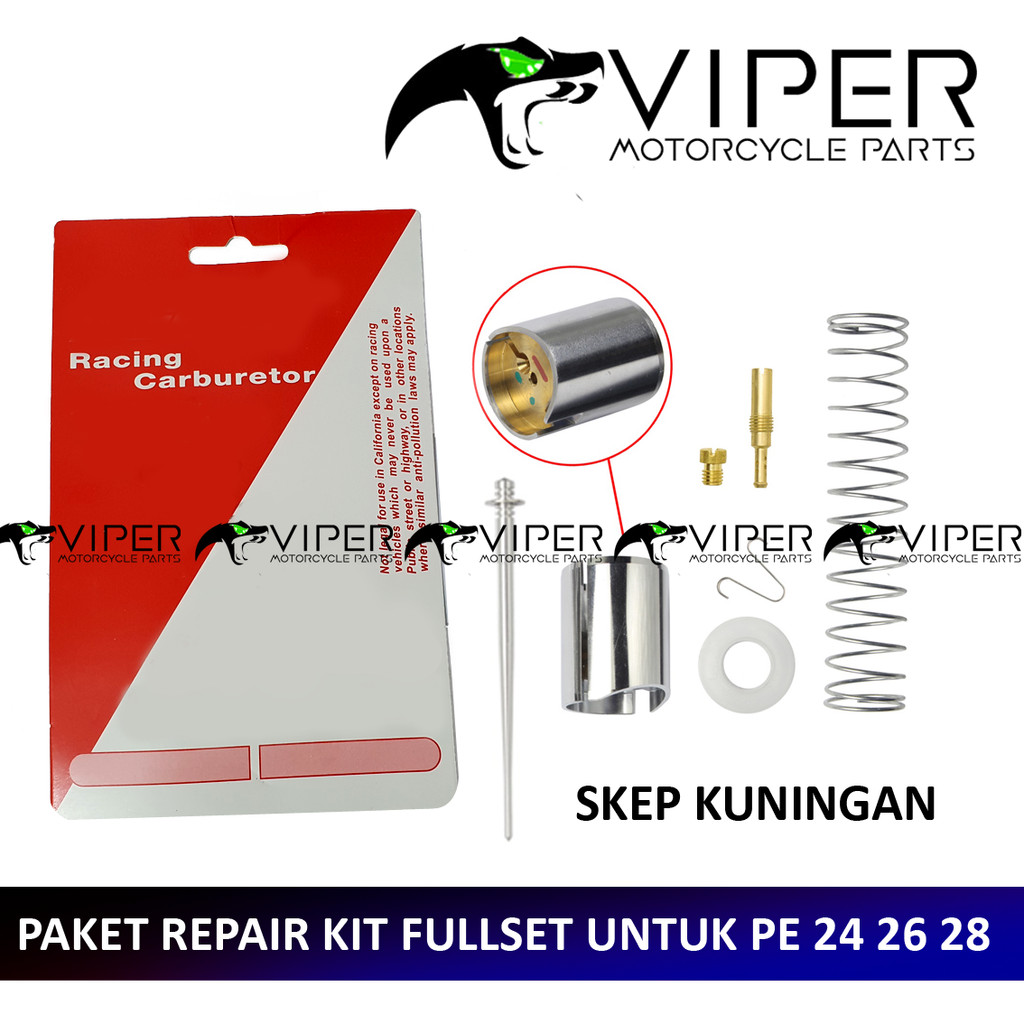 (SALE) FULLSET KARBURATOR PE24 PE26 PE28 PE30 DENGAN PISTON SKEP HITAM JARUM NOZZLE PILOT MAIN JET T
