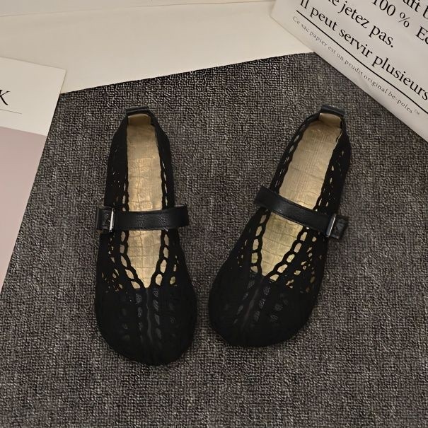 Sepatu Kain Beijing Tua Baru Musim Semi dan Musim Panas 2023 Sepatu Tunggal Wanita Berongga Wanita S