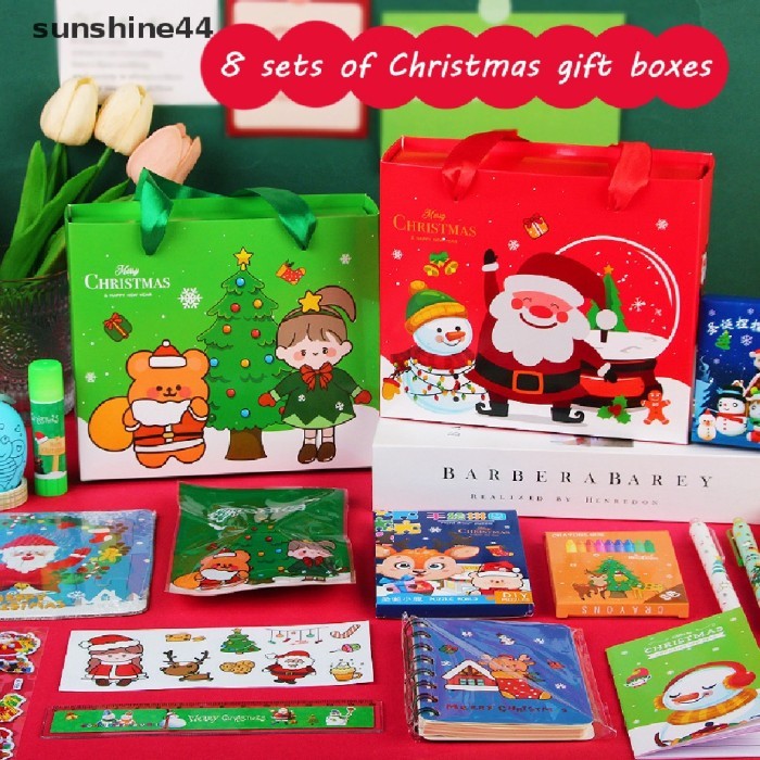 

Vee Sunshine 8Pcs/Set Christmas Stationery Set Perlengkapan Sekolah Sd