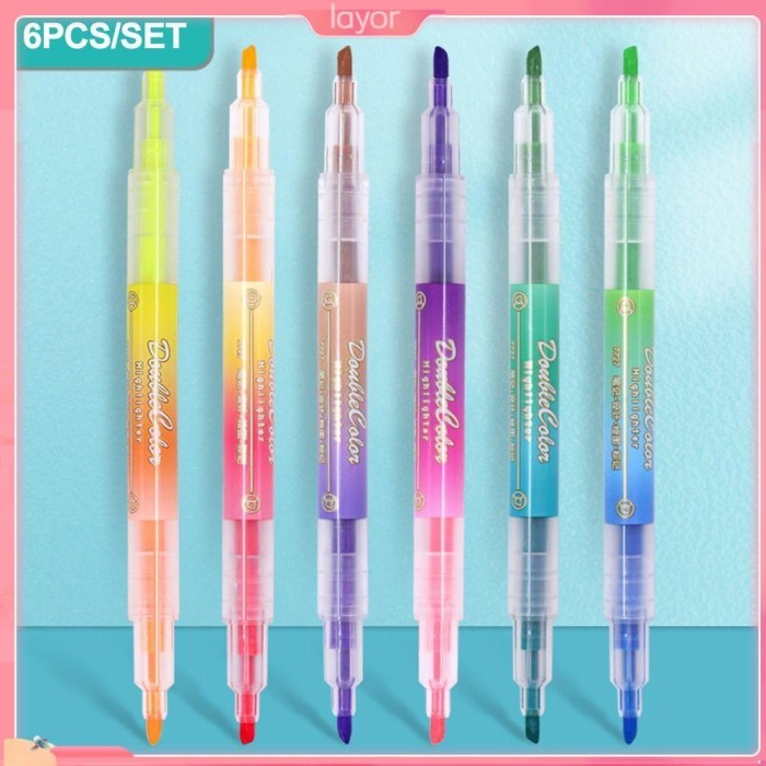 

Vee Lay 6Pcs/Set Stabilo Pena Set Good-Looking Perlengkapan Kantor Sekolah
