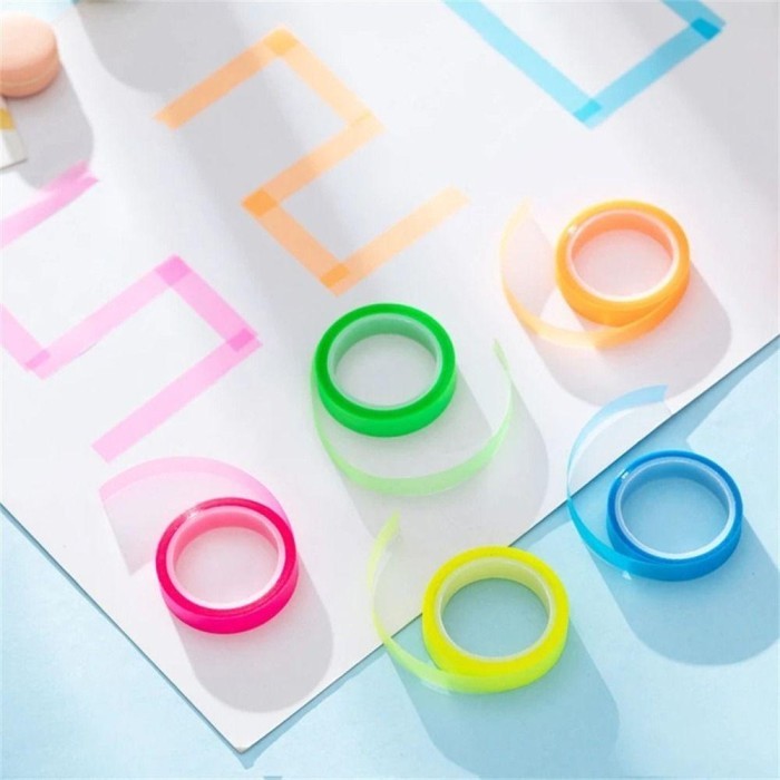 

Vee Danilo Stationery Tape Perlengkapan Kantor Sekolah 5Warna 5M Alat