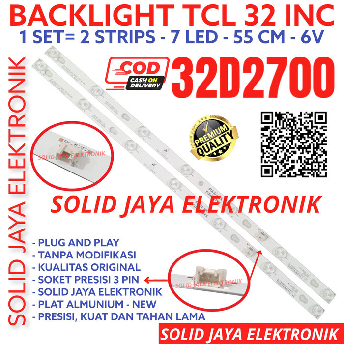 Terlaris Backlight Tv Led Tcl 32 Inc 32D2700 Lampu Bl 32D 2700 7K 6V 7Led 32Inc