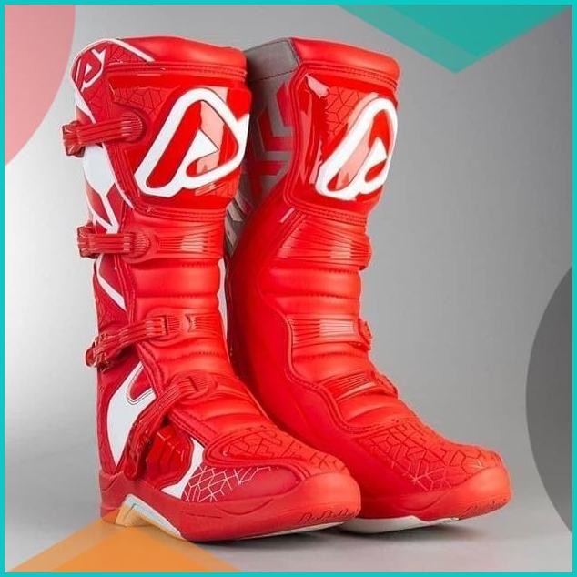 Sepatu Trail Ori - Boots Cross Original Acerbis X Team Red Merah 8JVLZ