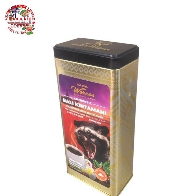 

Kopi Worcas Bali Kintamani Wild Kopi Coffee Tin Coffee 100Gr