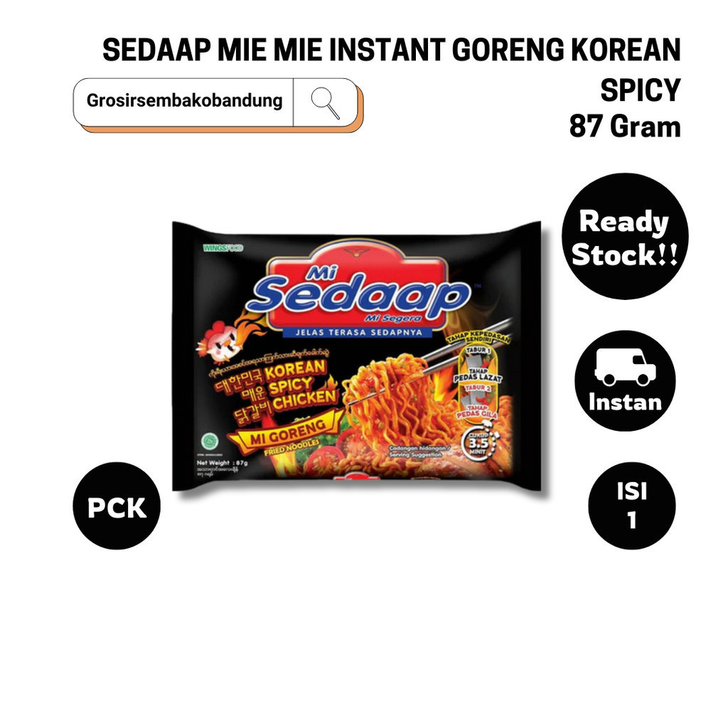 

SEDAAP MIE MIE INSTANT GORENG KOREAN SPICY PCK 87g - 1 Pcs - Kota Bandung