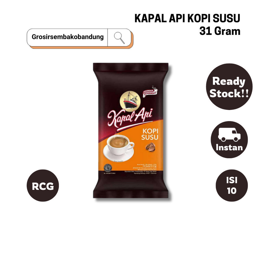 

KAPAL API KOPI SUSU RCG 10X31g - 1 RCG - KOTA BANDUNG