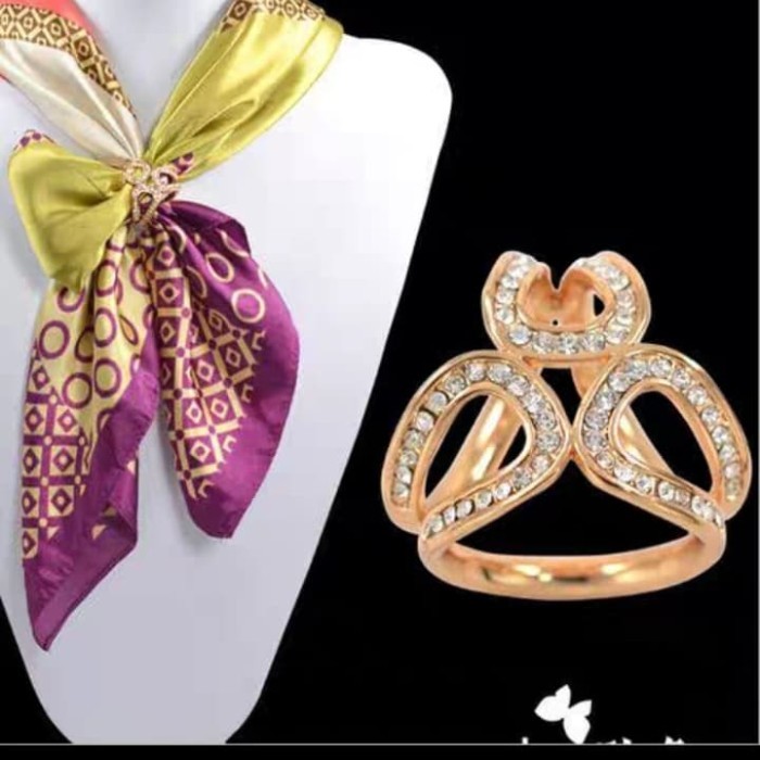 BERKUALITAS Bros Syal Ring Cincin Hijab Jilbab Scarf segitiga Mewah Premium Impor