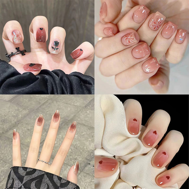 Press On Nails Kuku Palsu Anak Kuku Palsu Pengantin 24pcs Kuku Palsu Nail Art Kuku Palsu Nail Art + 