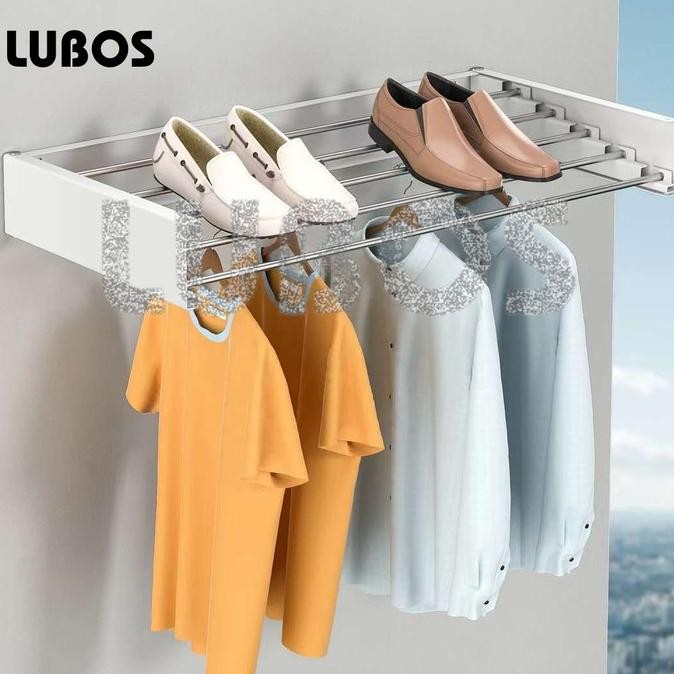 LUBOS Jemuran Baju Invisible Dinding Lipat Apartemen Minimalis gs