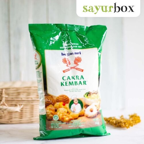 

Bogasari Tepung Terigu Cakra Kembar Premium 1 kg Sayurbox