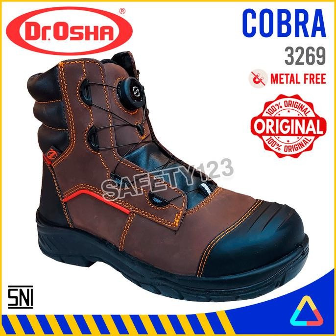 Dr OSHA 3269 Cobra Brown Metal Free Composite Sepatu Safety Shoes
